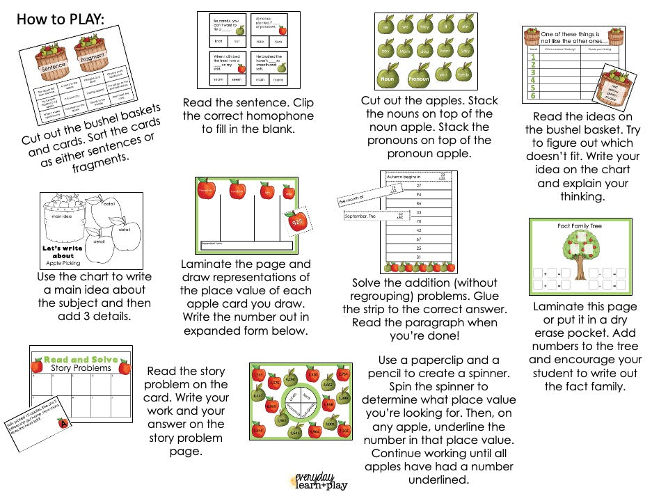 All About Apples Practice + PLAYbook