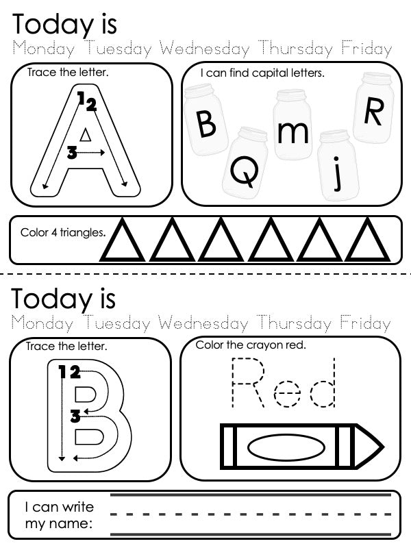 Alphabet Set Daily Pages