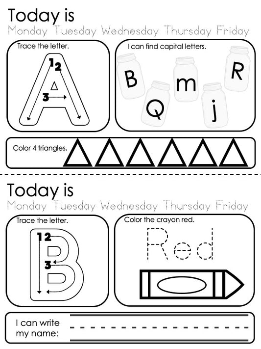 Alphabet Set Daily Pages