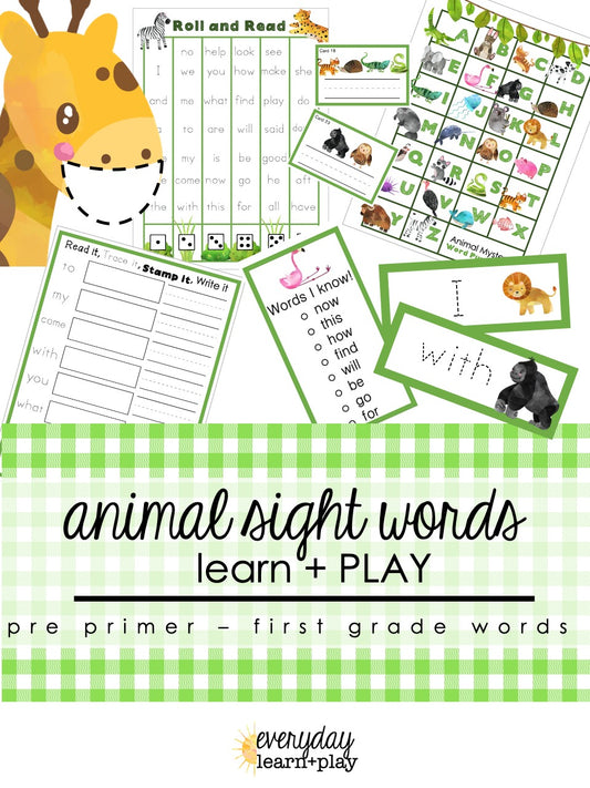 Zoo Animal Sight Words Learn + PLAY