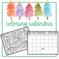 December Coloring Calendar