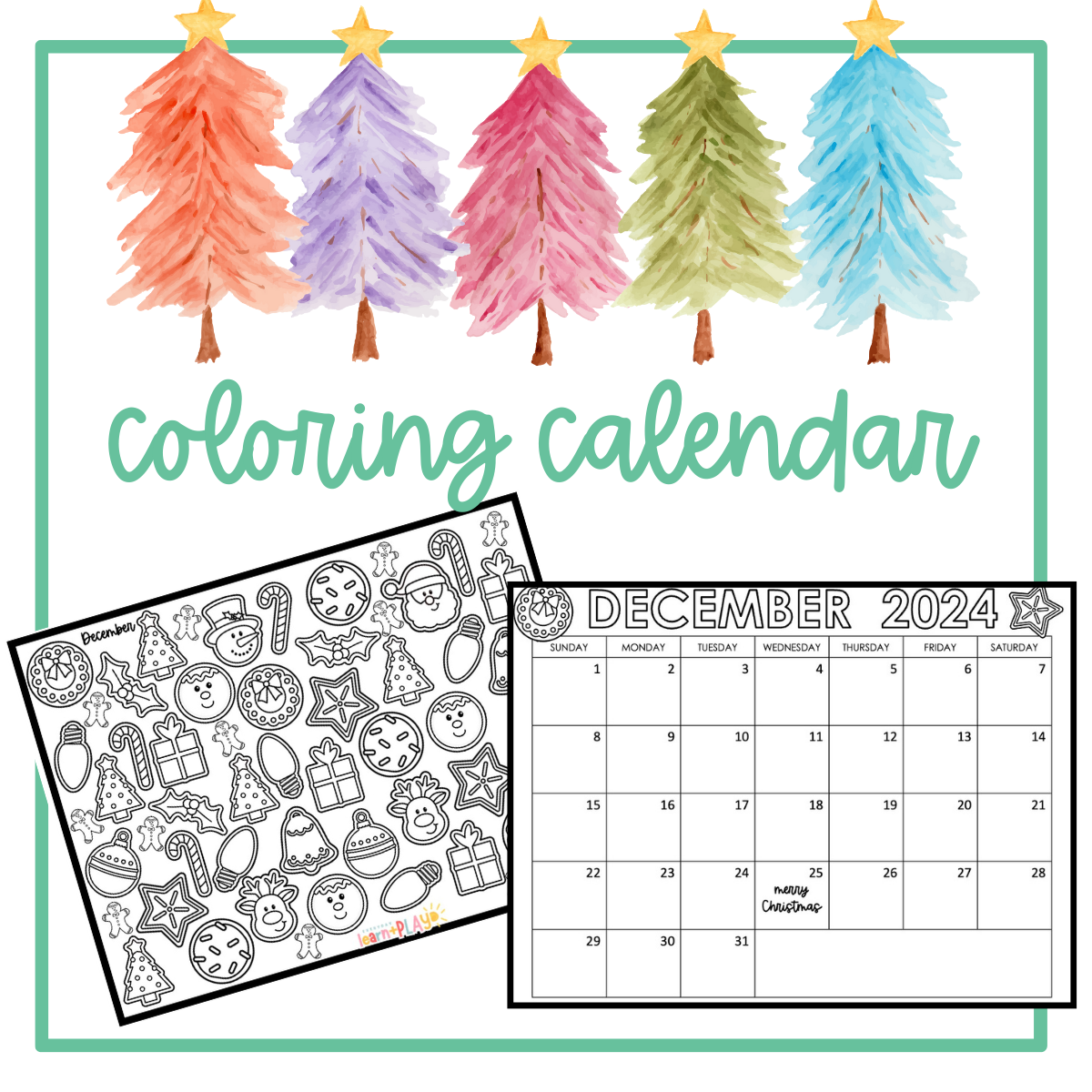 December Coloring Calendar