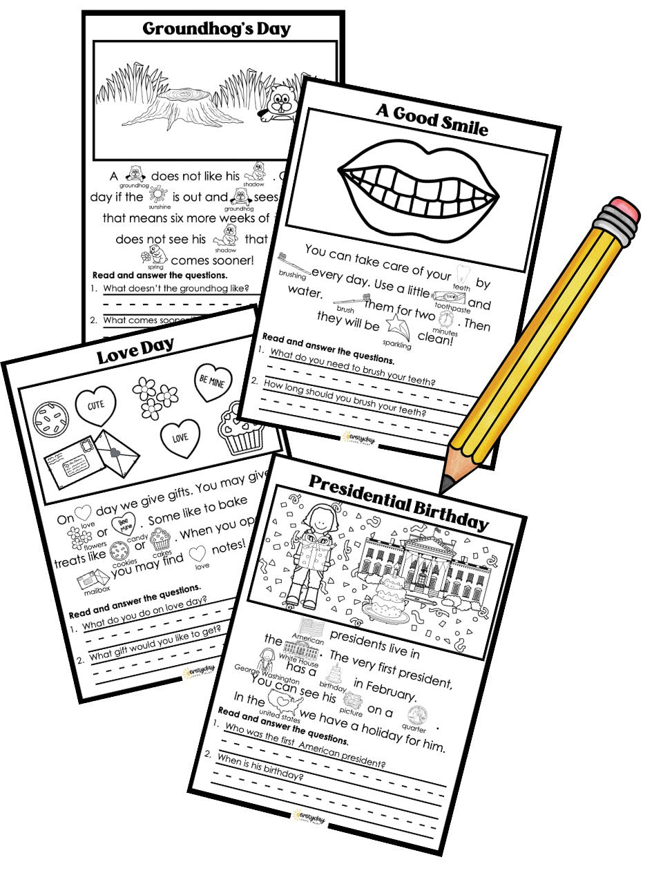 February Beginning Reading Comprehension – Everyday Learn + PLAY