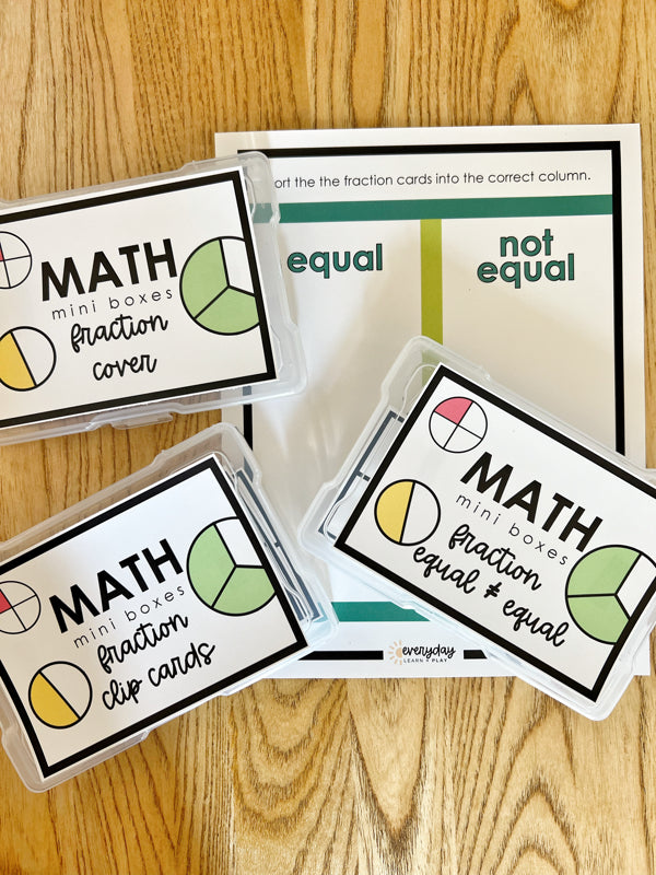 Small Box Math Math Mini Boxes - Fractions – Everyday Learn + PLAY