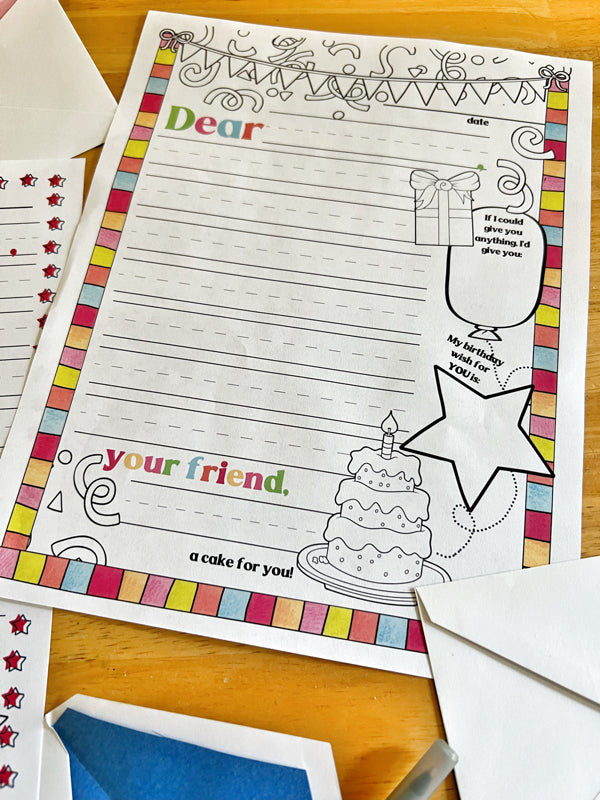 Friendly Letter Stationery – Summer