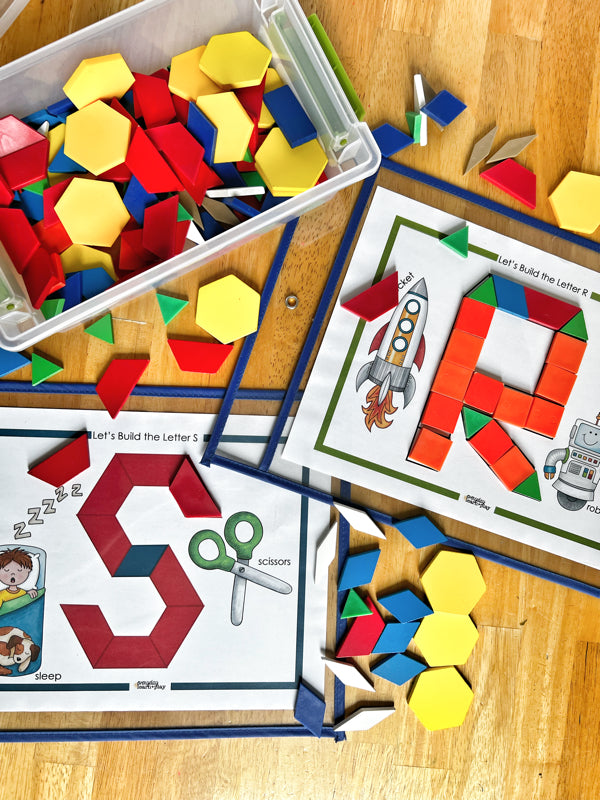 Pattern Blocks Building - Letters – Everyday Learn + PLAY