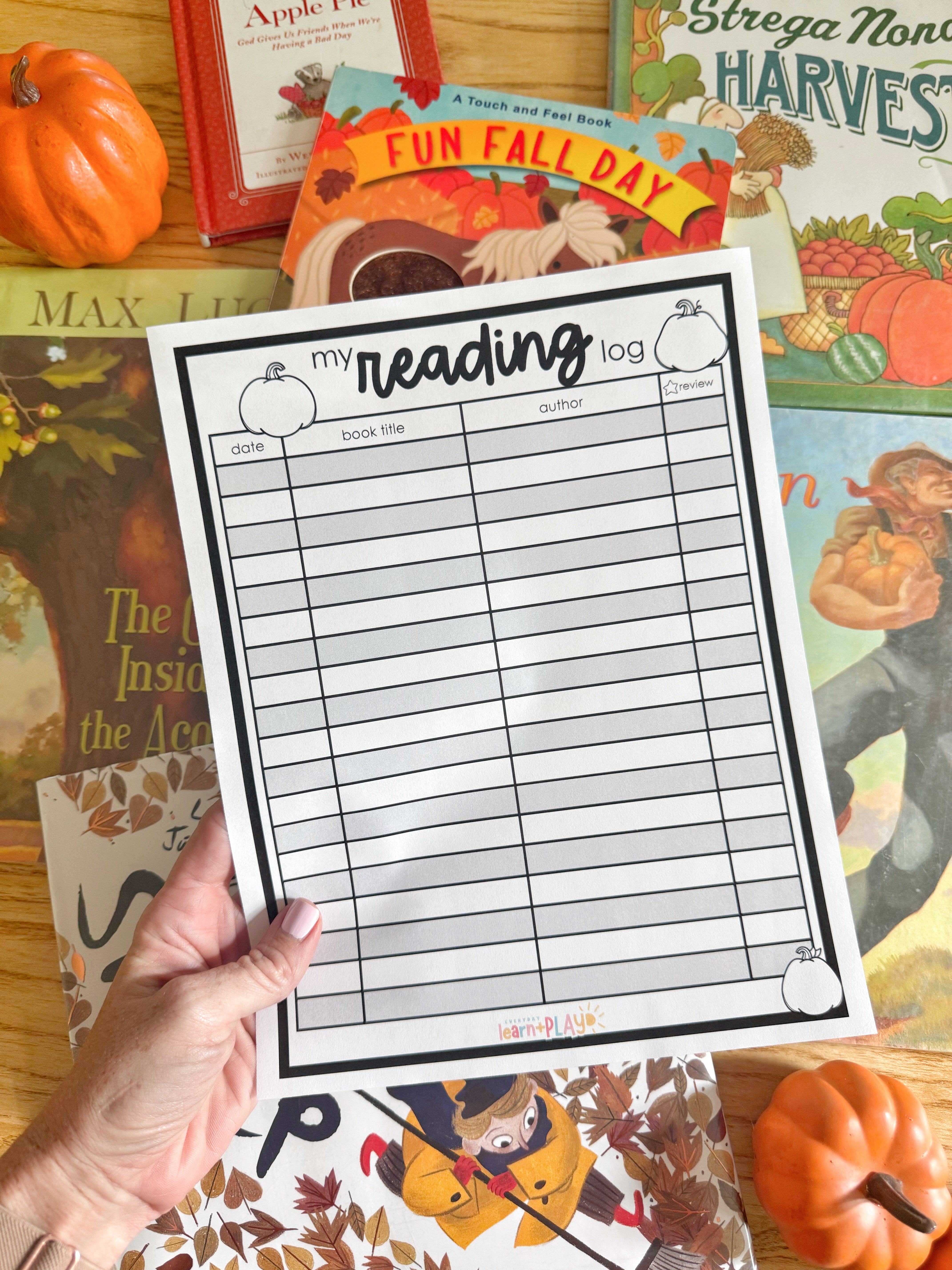 october reading logs – everyday learn + play