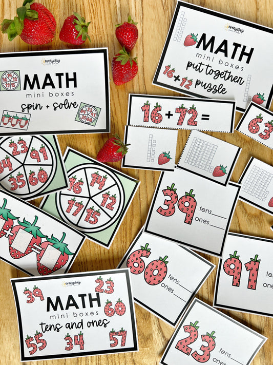 Math Mini Boxes - 2 Digit Addition