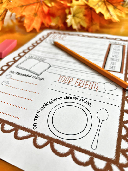 Friendly Letter Stationary - Fall