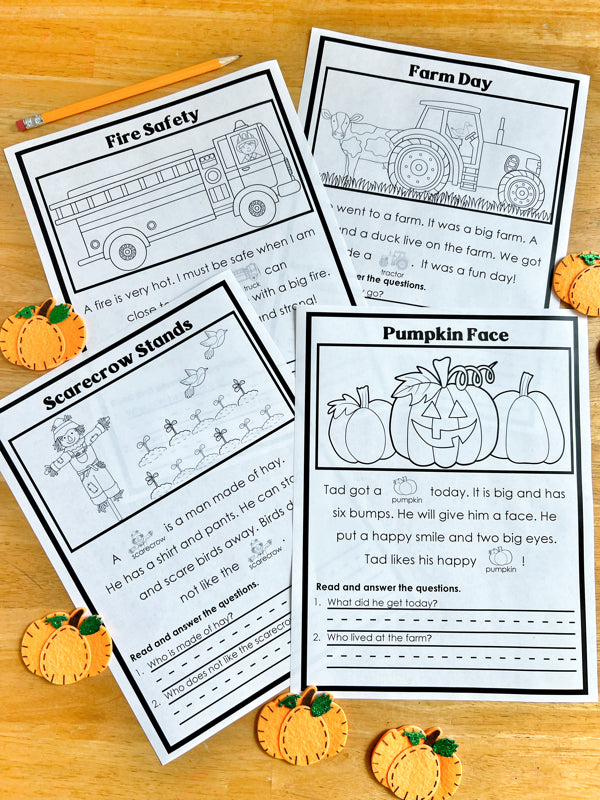 October Reading Comprehension Level A – Everyday Learn + PLAY