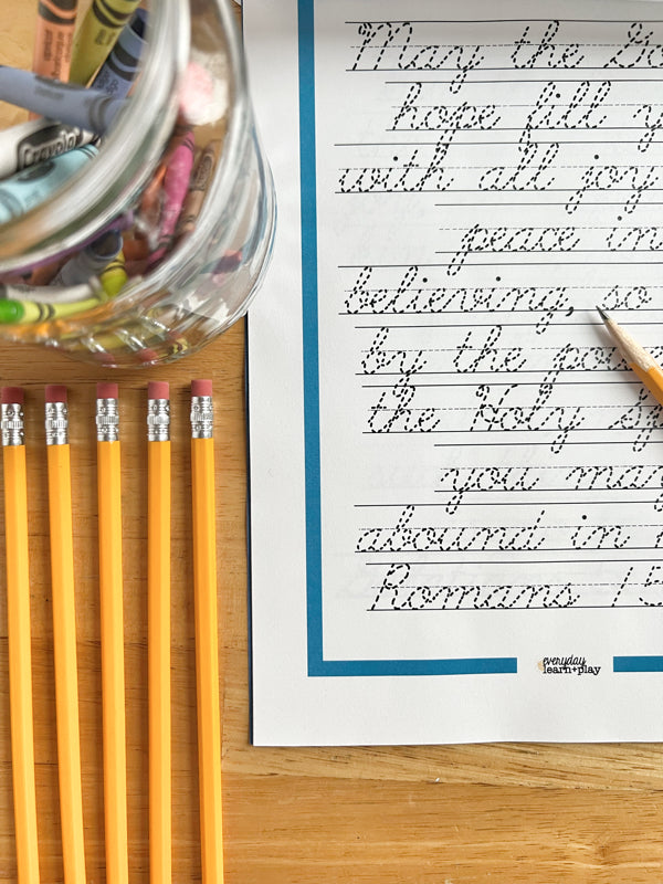 Cursive Practice – Scriptures on JOY