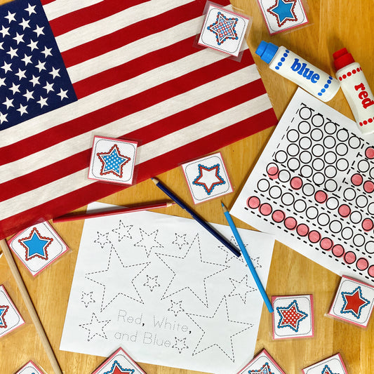 Red White and Blue Patriotic Learn + PLAY Set