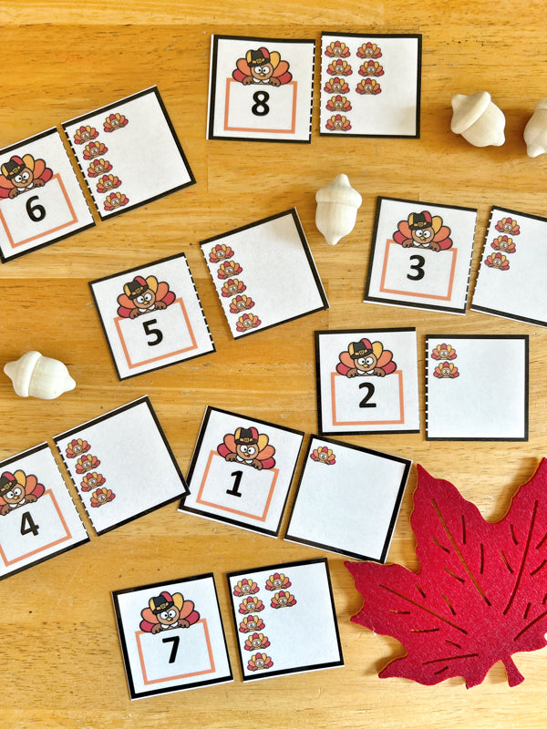 Turkey Number Matching Turkey Number Matching – Everyday Learn + PLAY