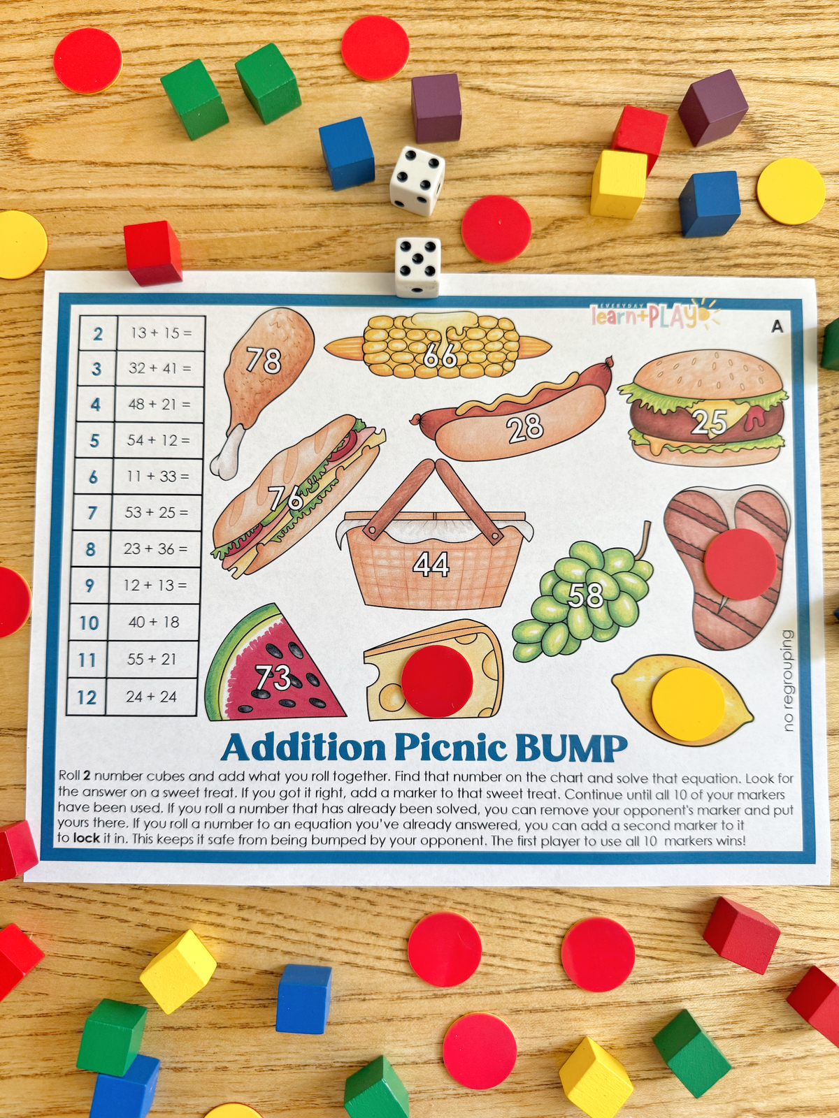 Addition Picnic BUMP – Everyday Learn + PLAY