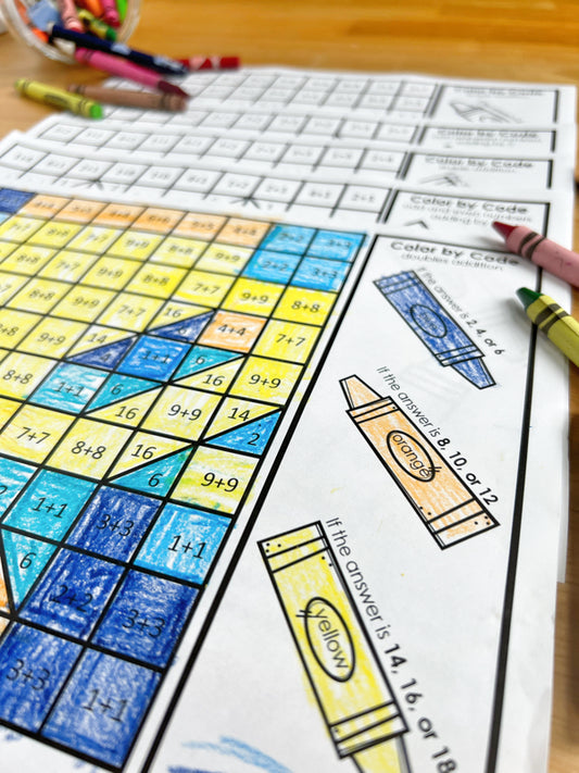 Sports Color by Number - Addition