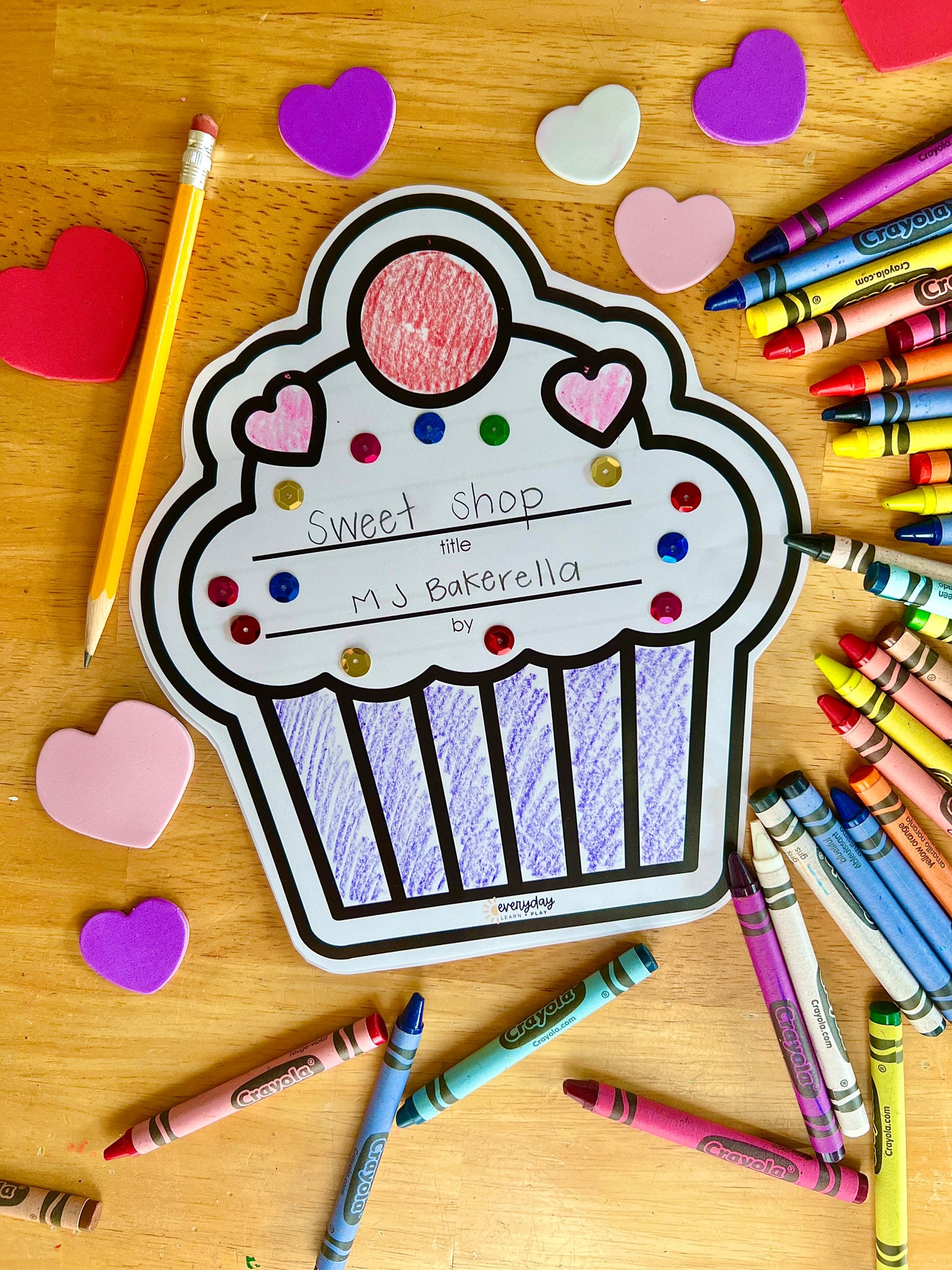 Valentine Cupcake Shape Book