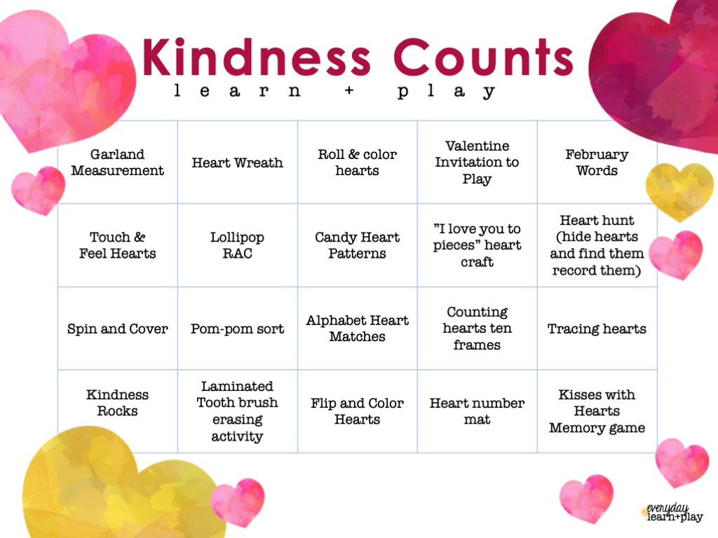 Kindness Counts Learn + Play Calendar