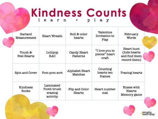 Kindness Counts Learn + Play Calendar