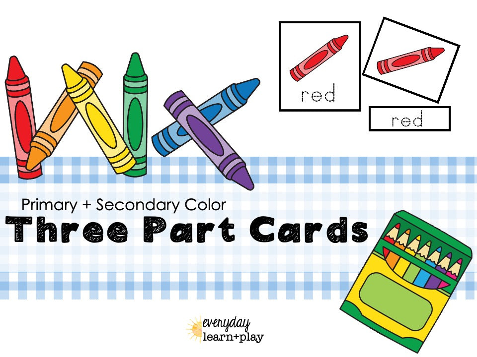 Primary and Secondary Color Three Part Cards