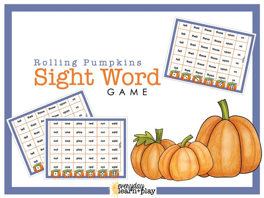 Rolling Pumpkins Sight Words Games