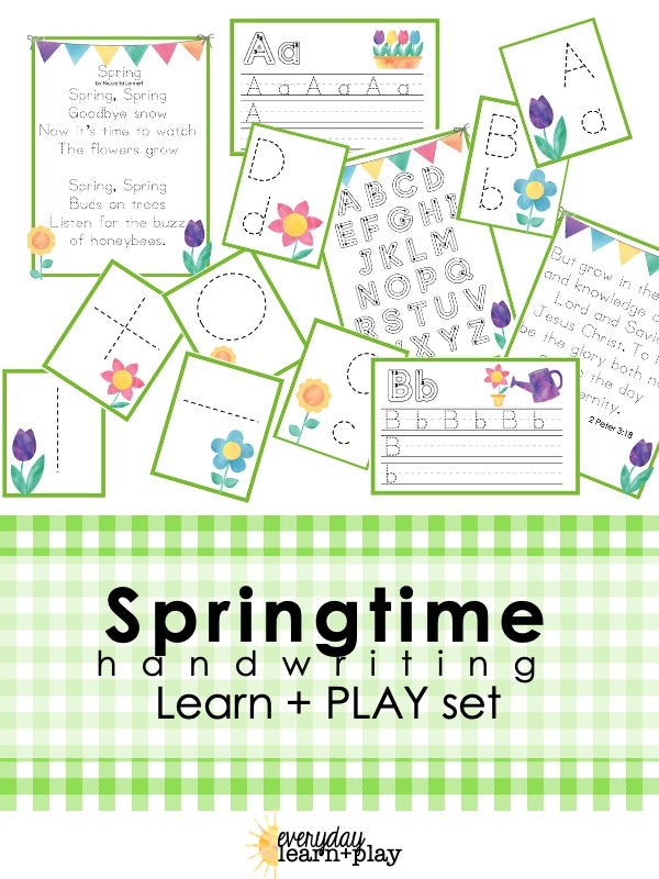 Spring Handwritting Springtime Handwriting Pages – Everyday Learn + PLAY