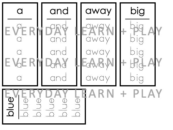 High Five Sight Words Activity Set