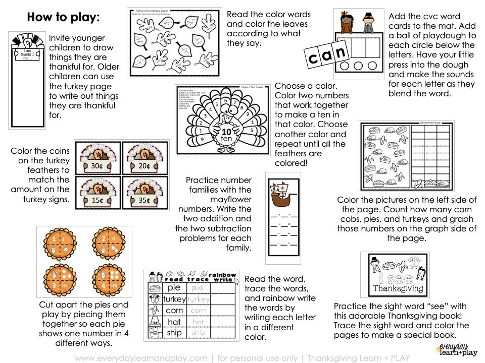 Thanksgiving Learn + PLAY Bundle