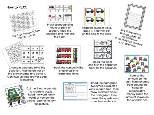 Things That Go Primary Practice + PLAY