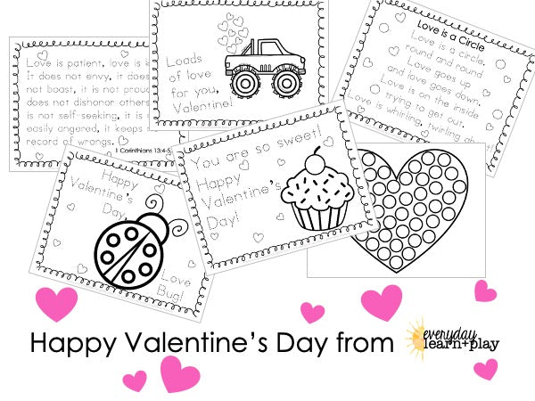 Valentine's Day Tracing and Coloring Pages