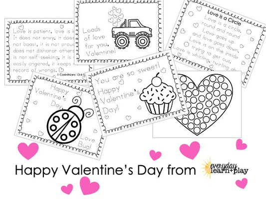 Valentine's Day Tracing and Coloring Pages