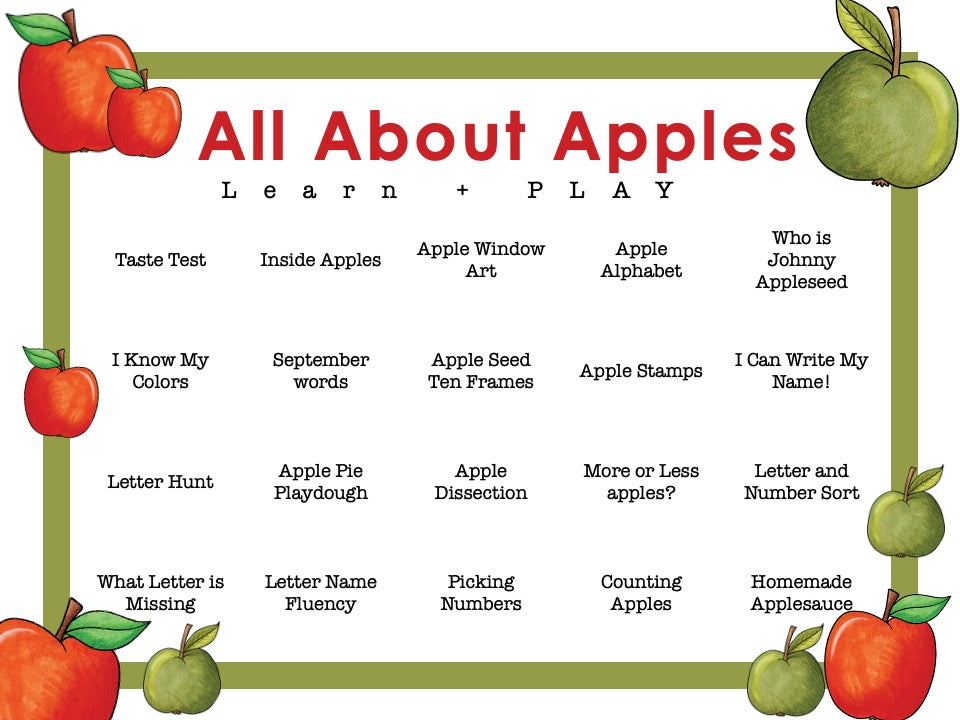 All About Apples Learn & Play Calendar