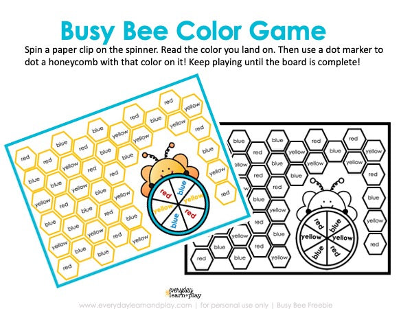 Busy Bee Color Game