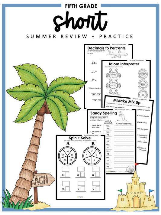 SHORT Summer Review - Fifth Grade