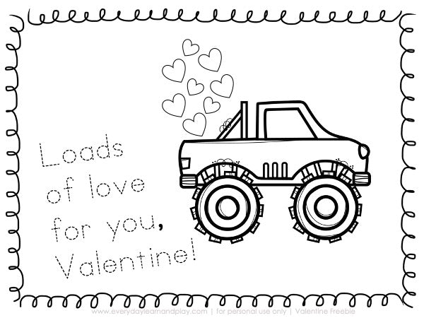 Valentine's Day Tracing and Coloring Pages