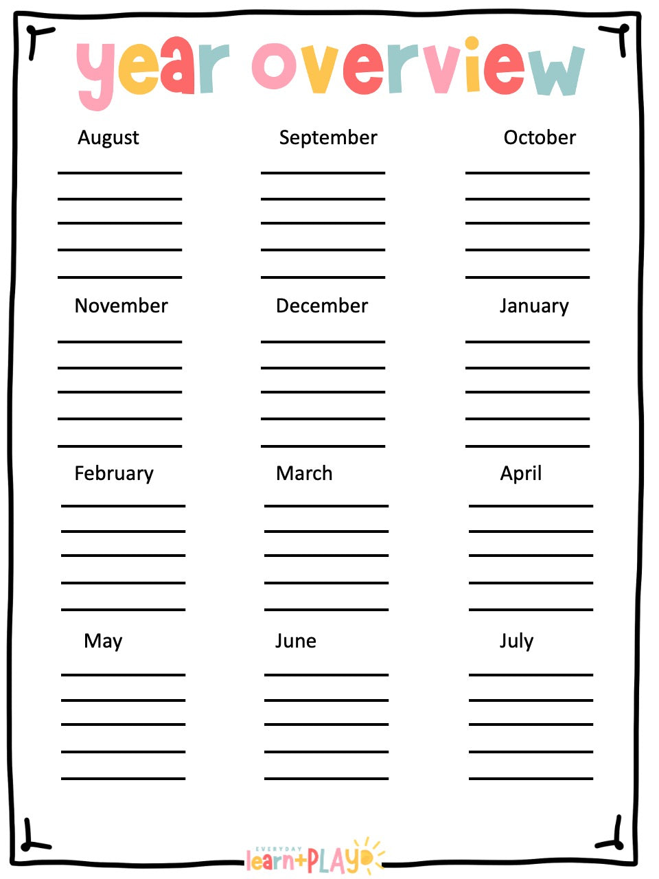 Homeschool Lesson Planner