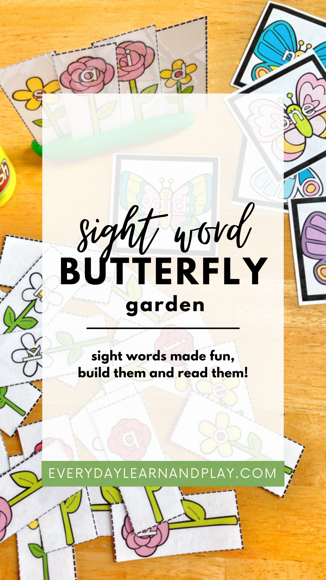 Buterfly Word Sight Word Butterfly Garden – Everyday Learn + PLAY