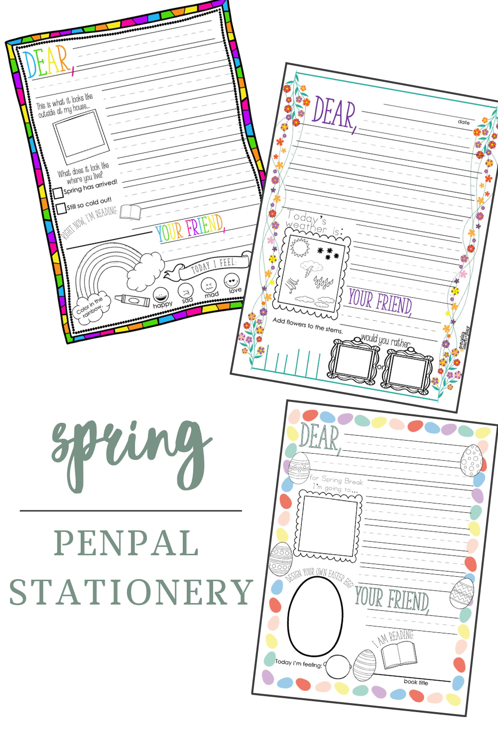 Friendly Letter Stationery - Spring