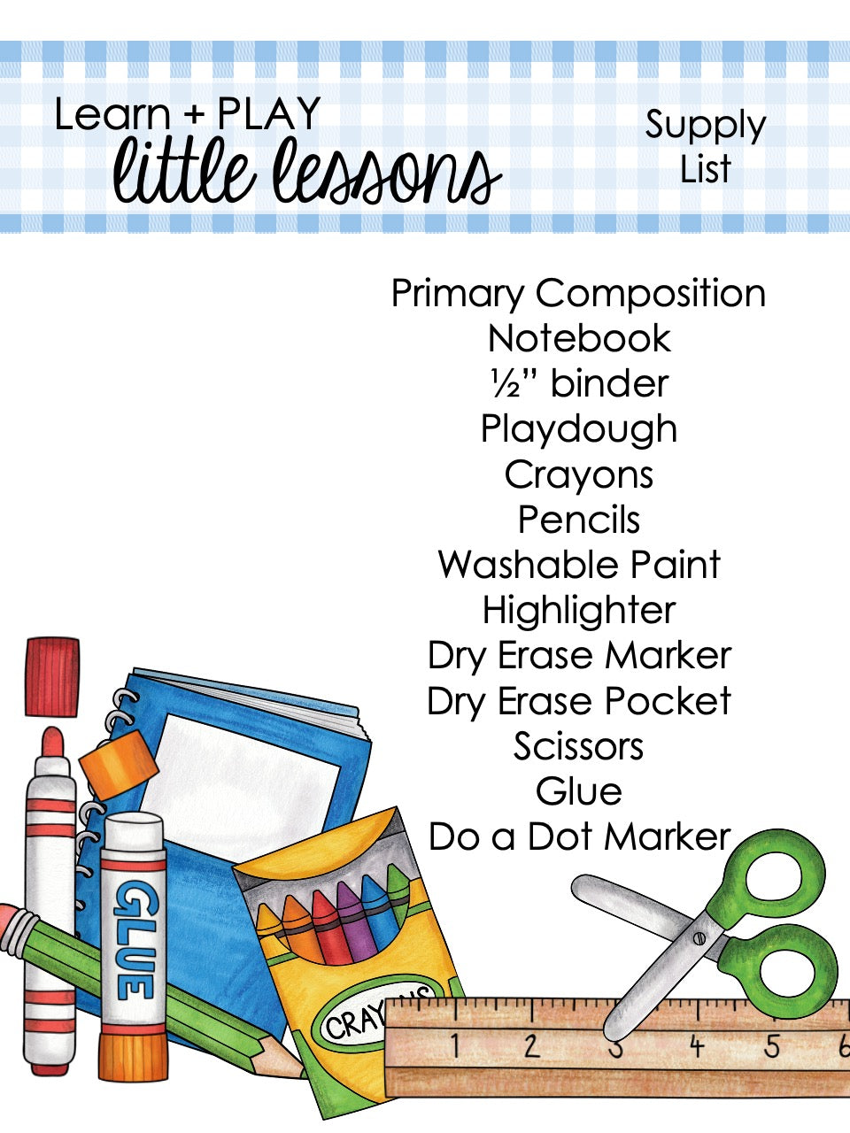 Lesson Litst Little Lessons Calendar Companion Curriculum – Everyday Learn + PLAY
