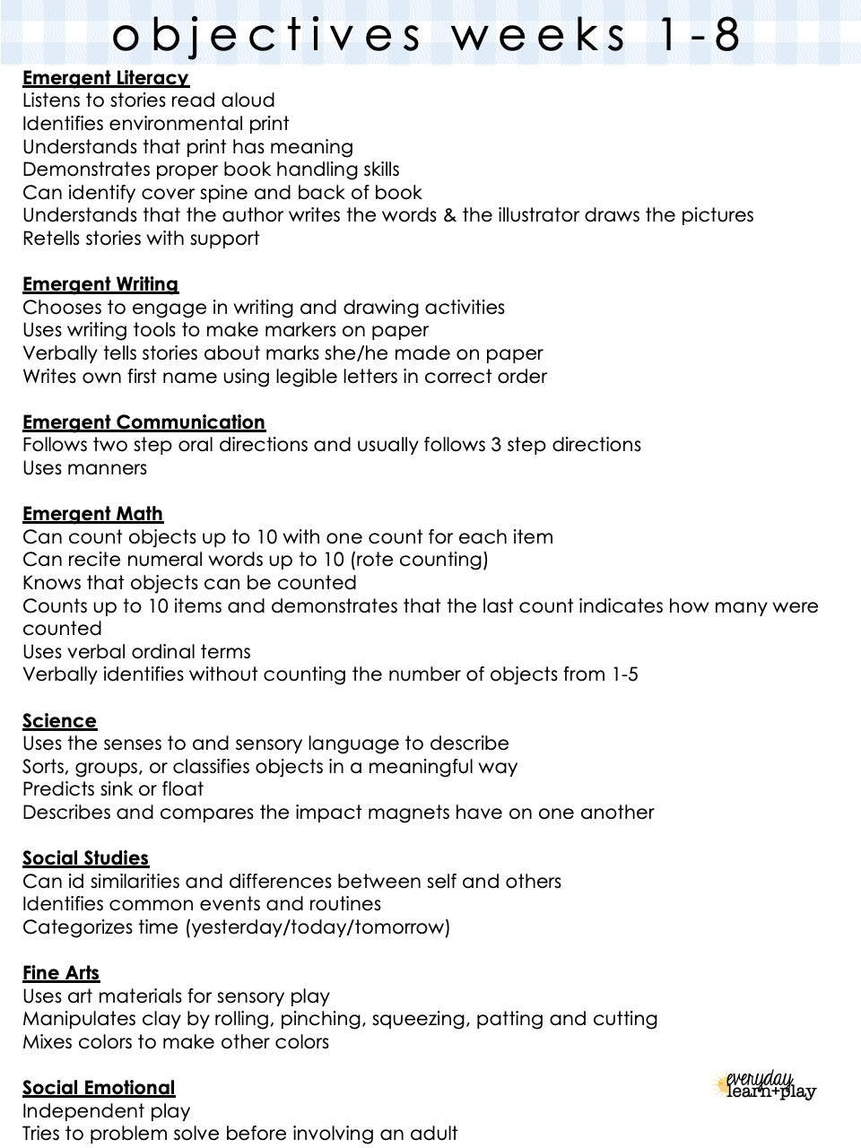 Little Lessons Calendar Companion Curriculum